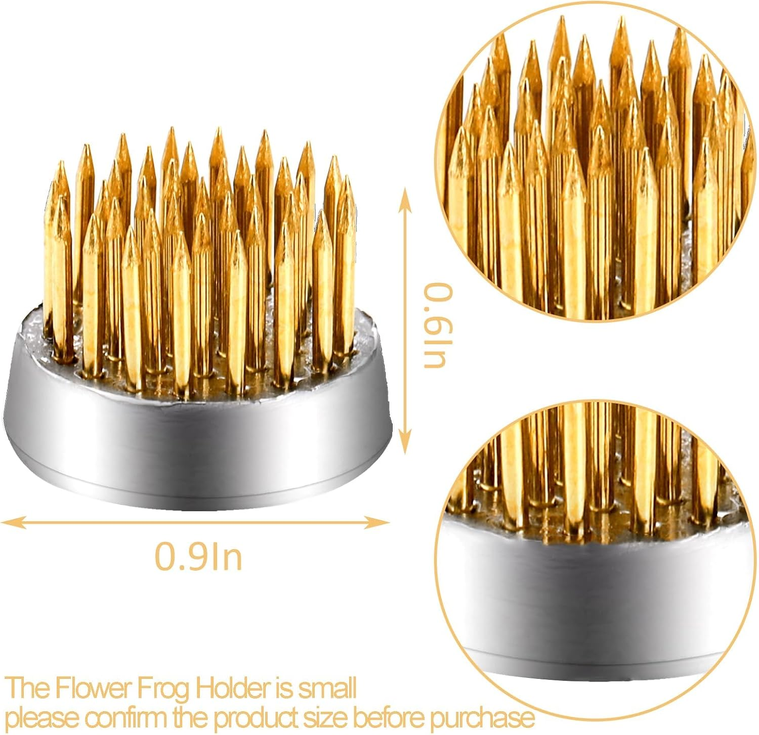 12 Pack Flower Frog Holder, round Flower Arranger Mini Frog Floral Frog Pins, 0.9 Inch Flower Pin Holder Fixed Tools for Small Vase Ikebana Decoration Supplies image number 3