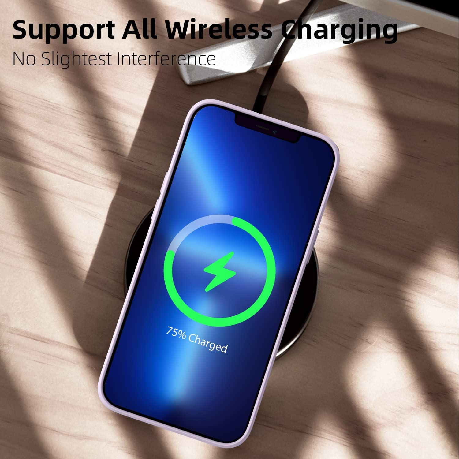 Iphone 12 Pro Max Case, Silicone Case, Iphone 12 Pro Max, Ultra Thin Slim with Microfibre, Scratch-Resistant All-Round Protective Case for Iphone 12 Pro Max, 6.7 Inches, Purple - Dark Black image number 4