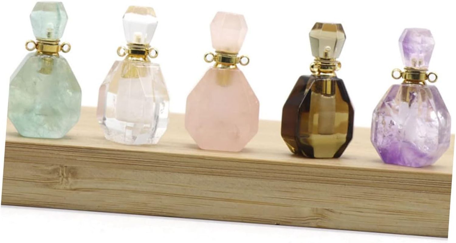 LIFKOME Crystal Perfume Atomizer Bottle Natural Fluorite Wishing Bottle Pendant Necklace Travel Jewelry Accessory for Women image number 5