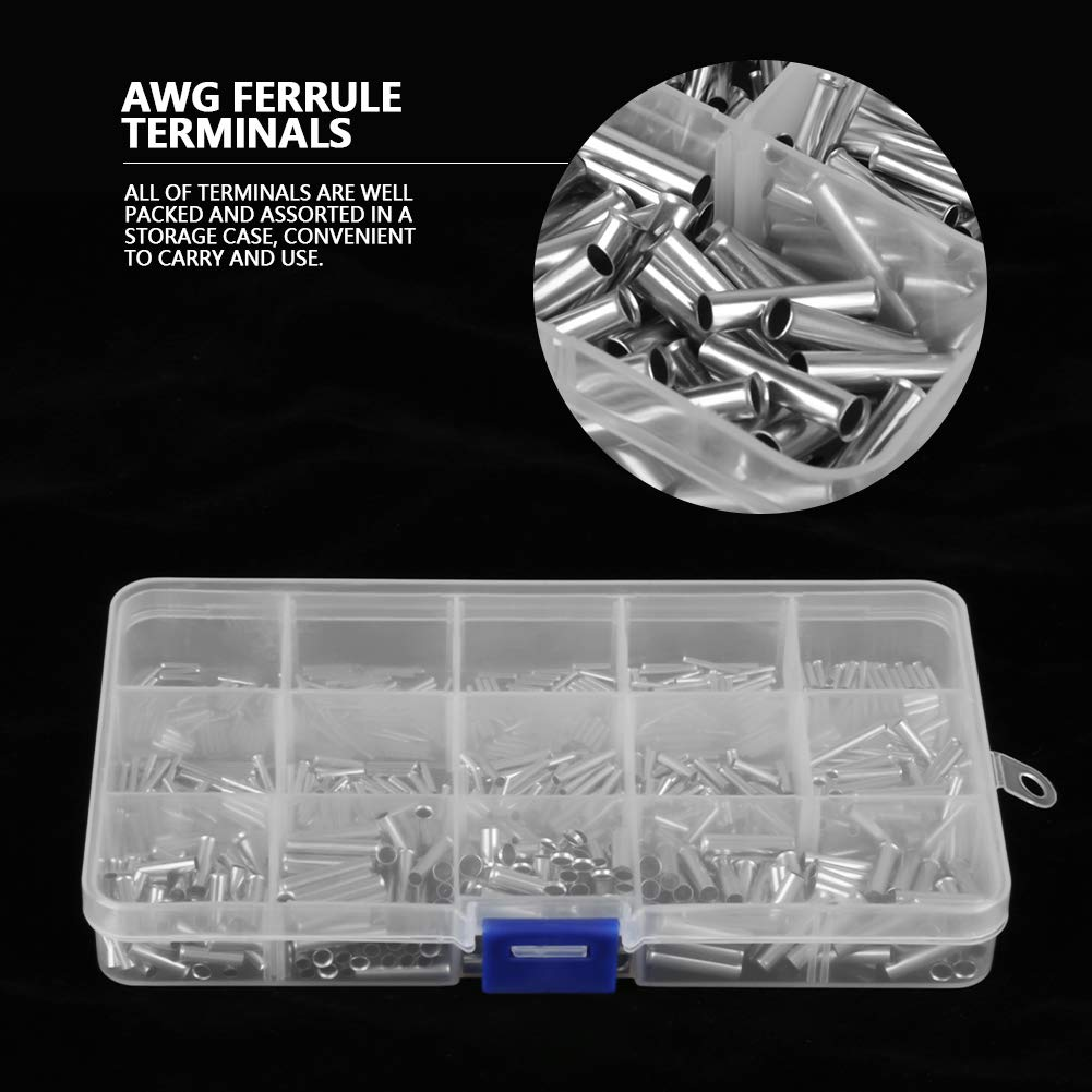Copper Ferrule Terminals Kit for Electrical Wiring, 10-22 AWG 700PCS Wire Cable Connectors image number 2