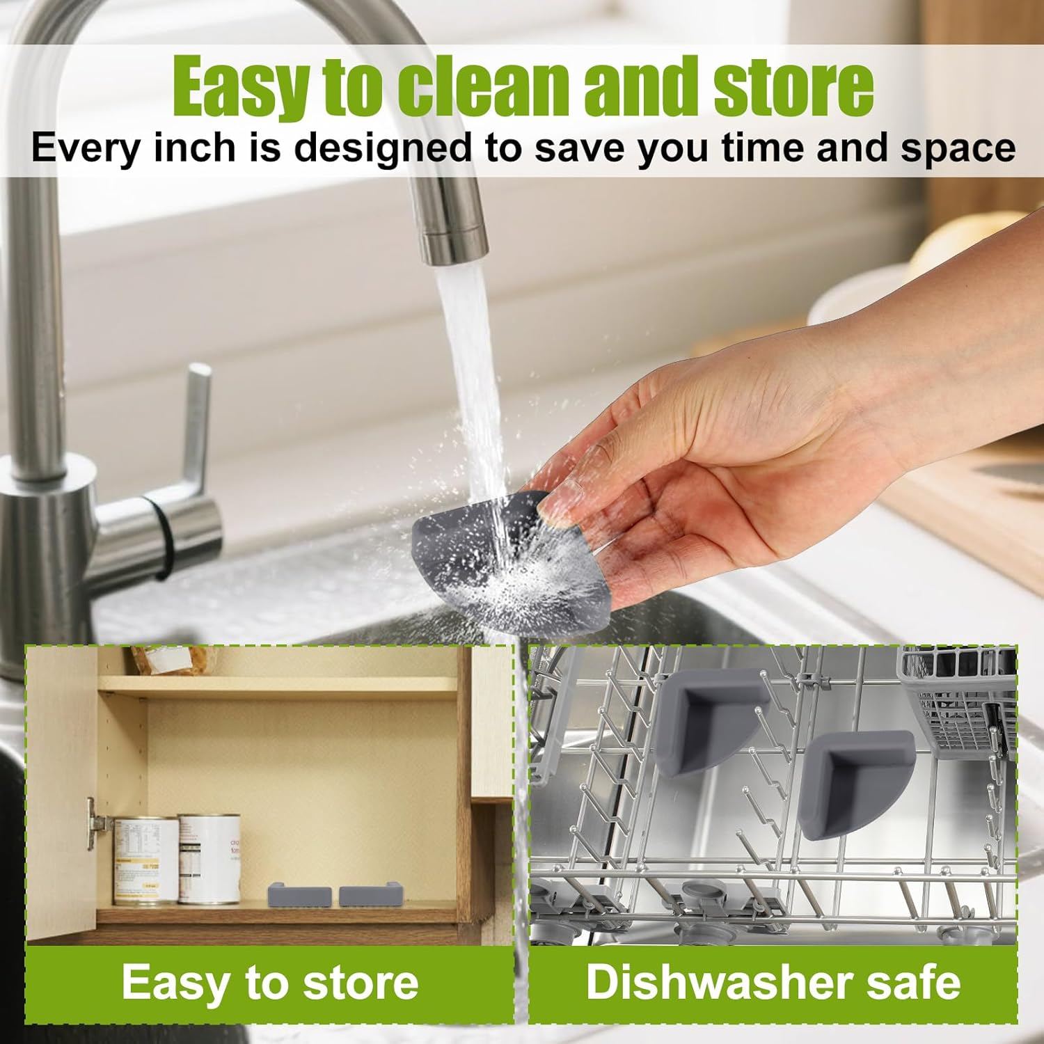 4Pcs Silicone Non-Slip Cutting Board Feet, Removable & Shock-Absorbent Cutting Board Stabilizer Pads for Kitchen Countertop Protection Secure Chopping Housewarming Gift image number 1