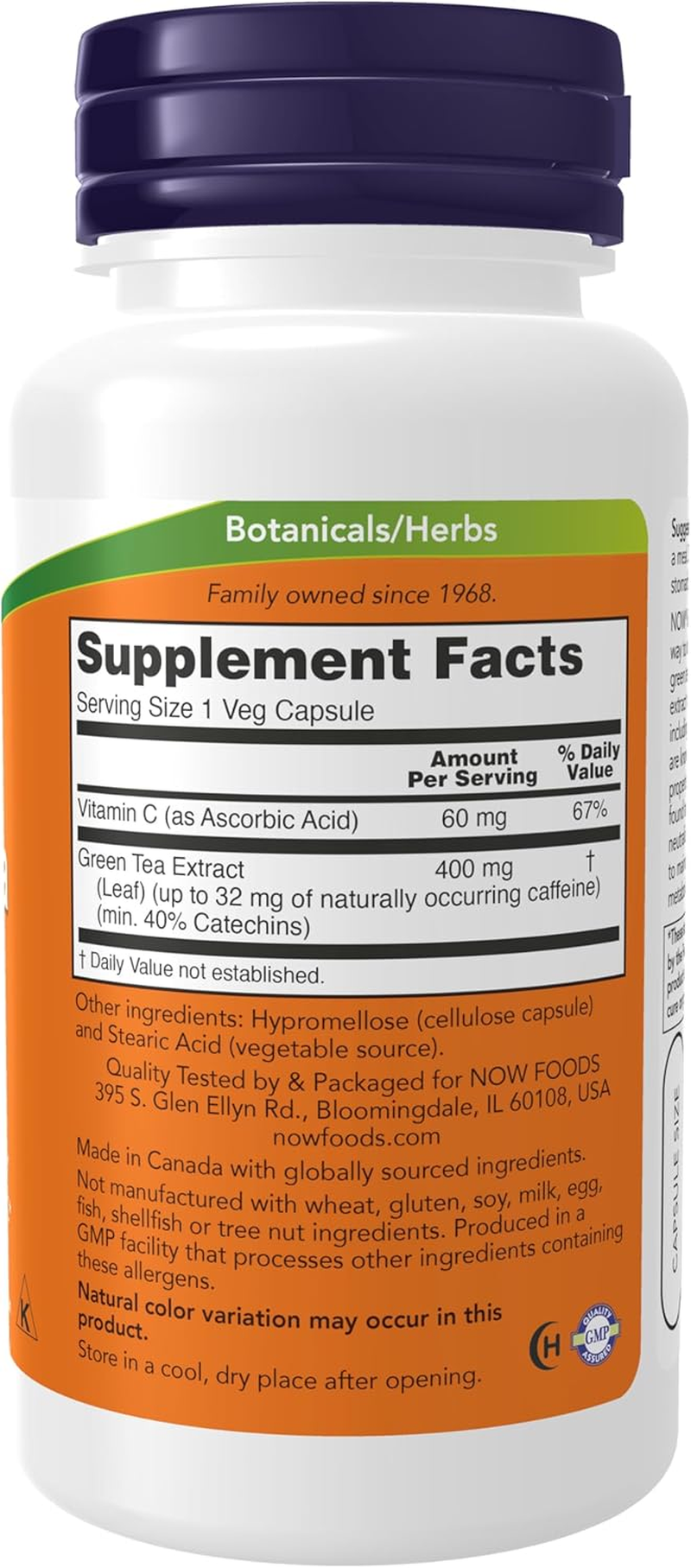 NOW Supplements, Green Tea Extract 400 Mg, 100 Veg Capsules