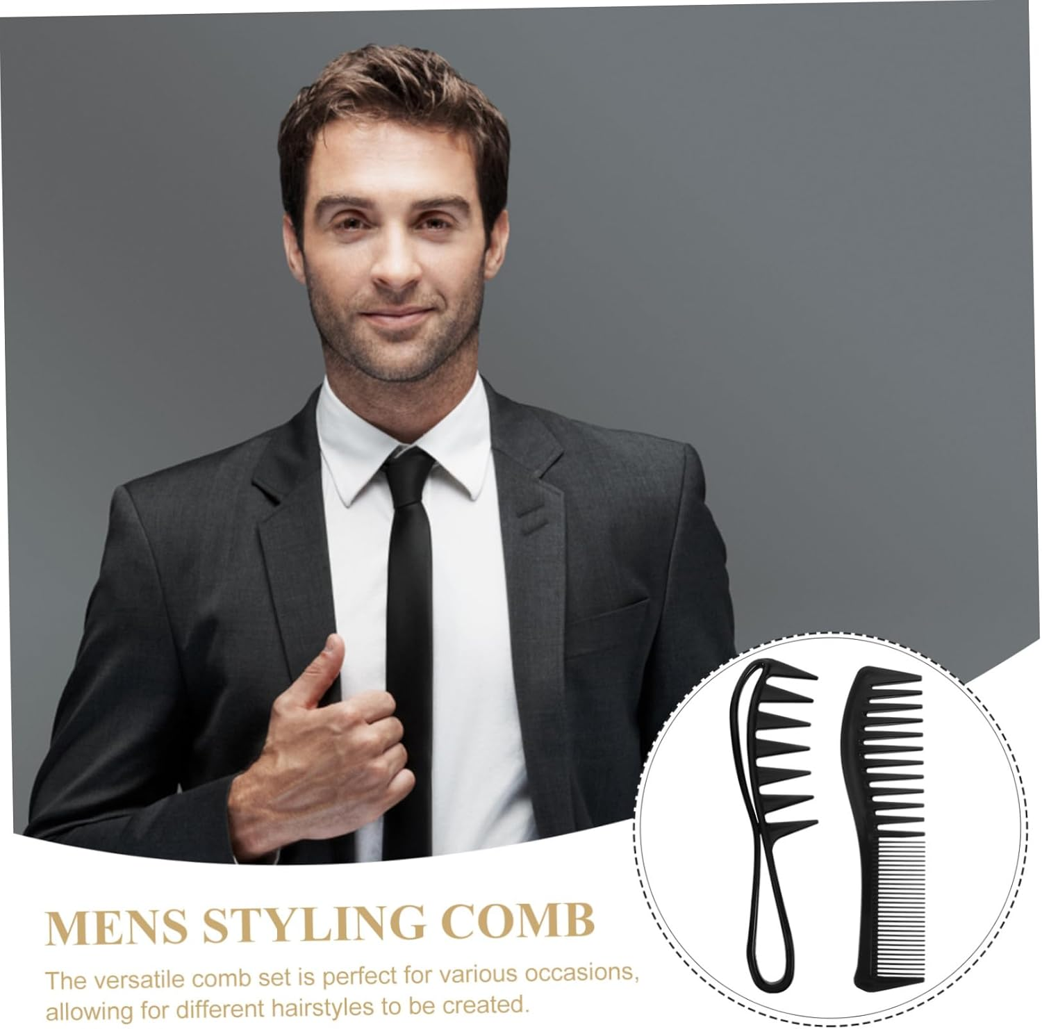 HAMPPLIES 4Pcs Wide Tooth Plastic Combs Hairdressing Tool Set for Men and Women Professional Detangling Styling Combs for Barber Salon and Family Use image number 6