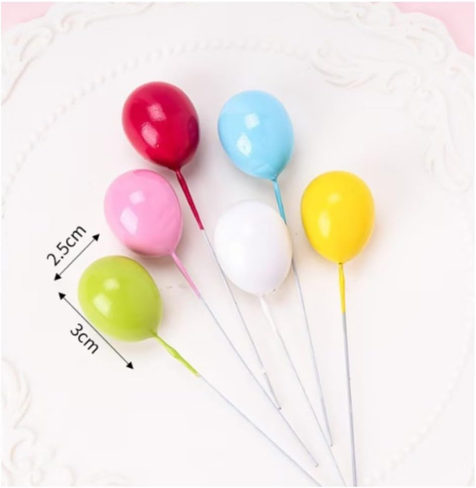 36Pcs Balloon Cake Topper Mini Balloons Toppers round Cake Picks Colorful Cluster for Party Birthday Wedding image number 2