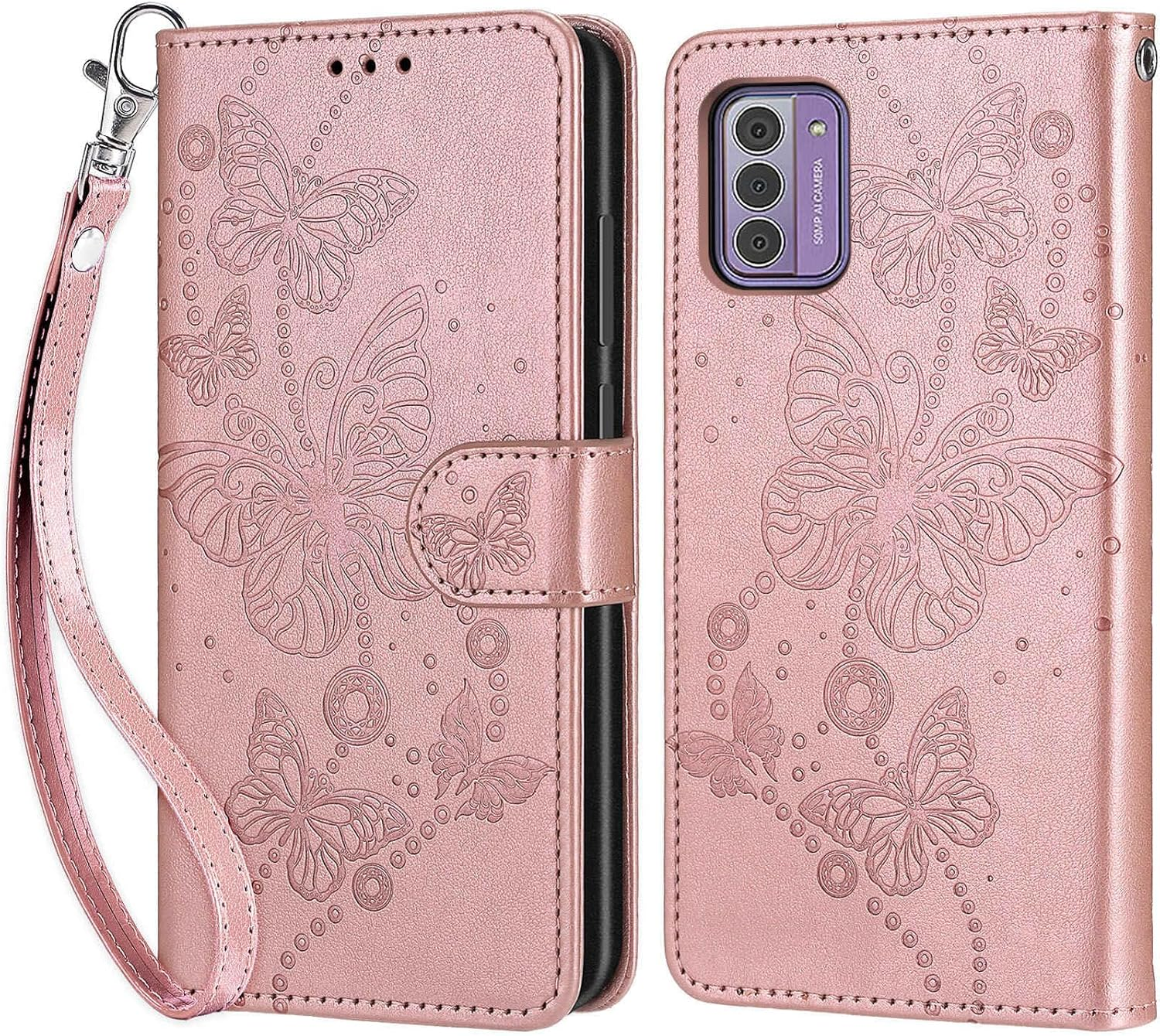 TOMYOU Mobile Phone Case for Nokia G42 5G / G310 5G Case, Shockproof Flip Wallet Case with Card Slot Stand Function Leather Flip Case Compatible Nokia G42 5G / G310 5G Rose Gold - Pic:07 image number 2