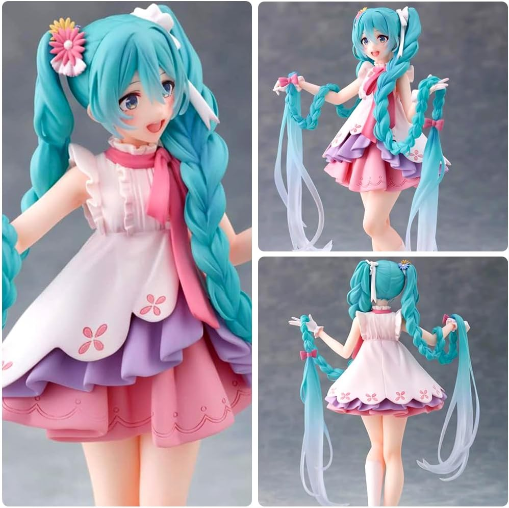 Hatssunes Miku Anime Figures Character Model Statue Action Figure PVC Figure 20 Cm Miku Figure, Desktop Ornaments, Gifts for Anime Fans (Pink) image number 3