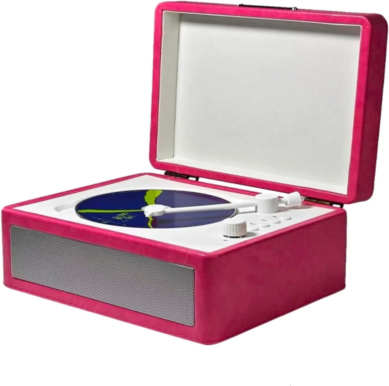 Portable Bluetooth Desktop CD Player 20.5 X 16.5 X 10Cm Hifi Sound Speakers for Use at Home, Car (Red Rose) image number 2