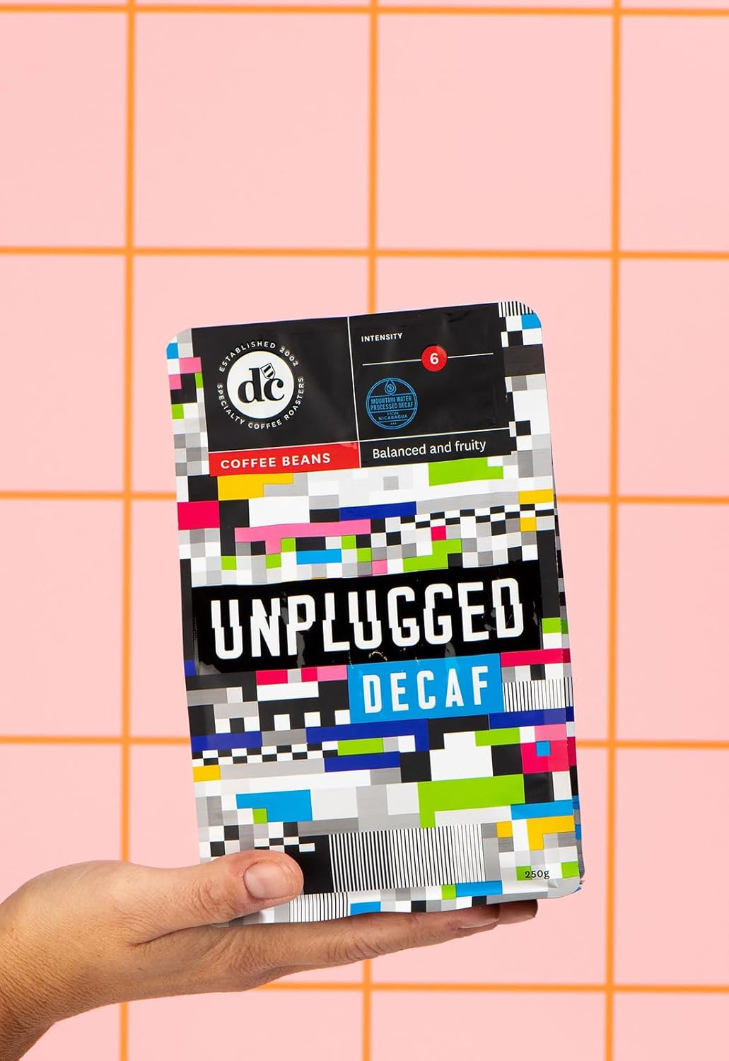 Dc Coffee Unplugged Decaf Coffee - Stone Fruit, Caramel and Almond - an Exceptional Experience and a Flavorful Escape without Caffeine - (Ground Coffee Beans, 250G) image number 1