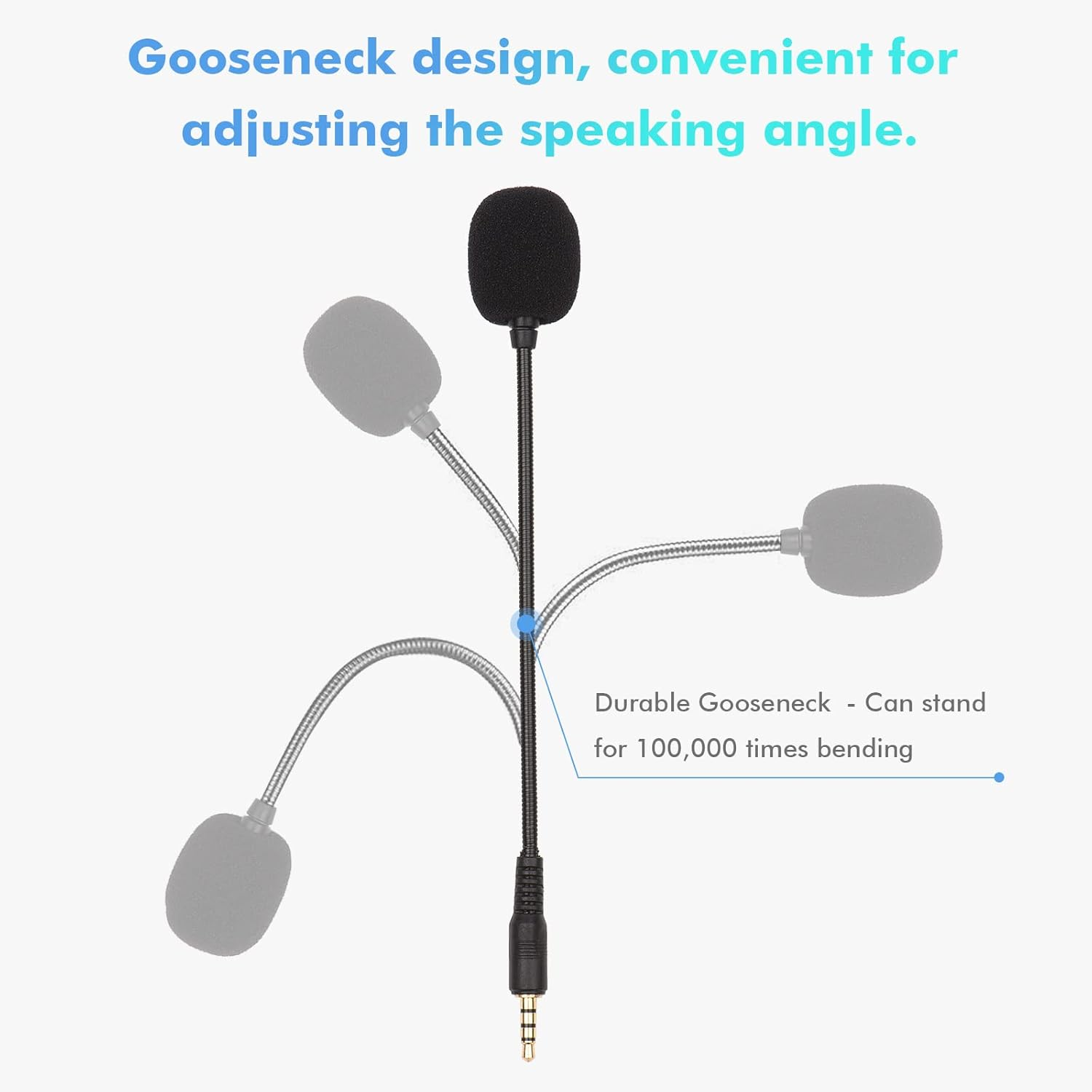 Gooseneck Microphone Direct Plug Microphone Condenser Mic Replacement Speech Portable Sensitive Studio Interview Goose Neck Full Directional Practical Plug&Play 3.5Mm for Laptop PC Desktop Computer image number 5