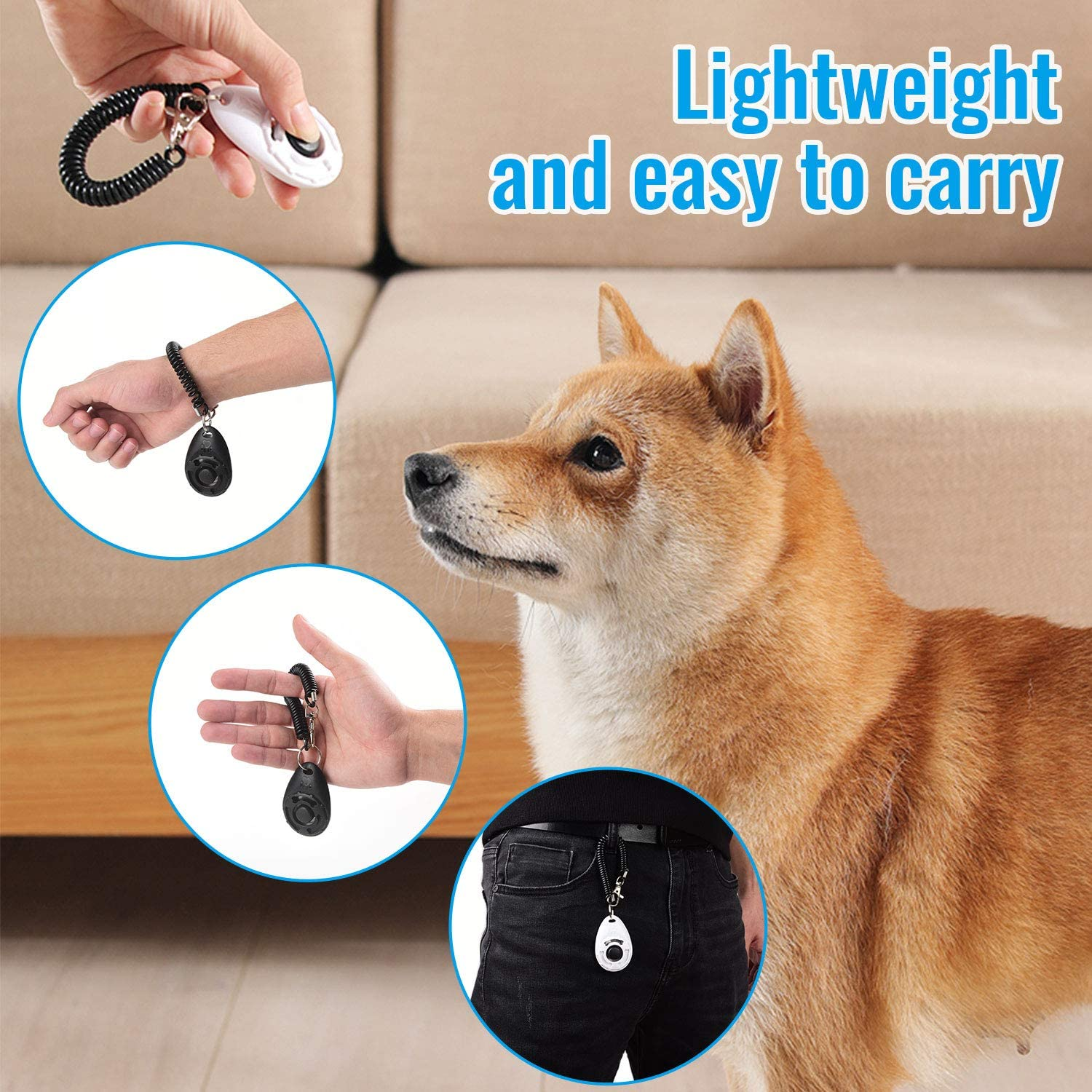 Dog Clickers, Diyife [2 PCS] Dog Training Clickers with Wrist Strap, [Lightweight] Pet Behavioral Training Tools for Puppy, Cats, Birds, Hamsters,For Pet Lovers (Black&Green) - Greenpink image number 3