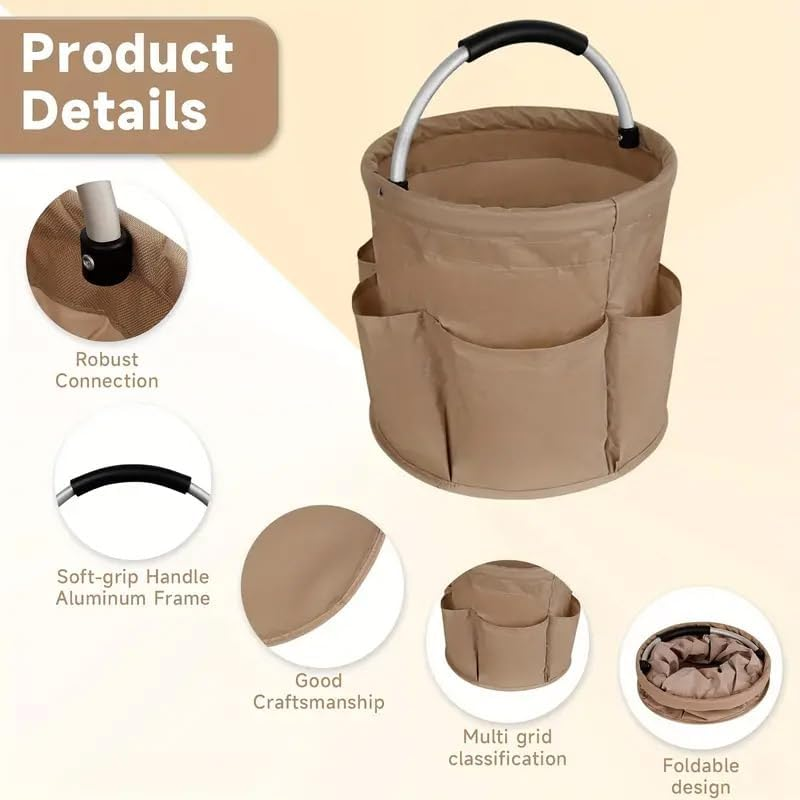 AIMALL Foldable Multi-Purpose Basket &ndash; 11 X 11 Inch Portable Storage Tote for Beach, Picnic, Bath, and Home Organisation with Durable Waterproof Fabric