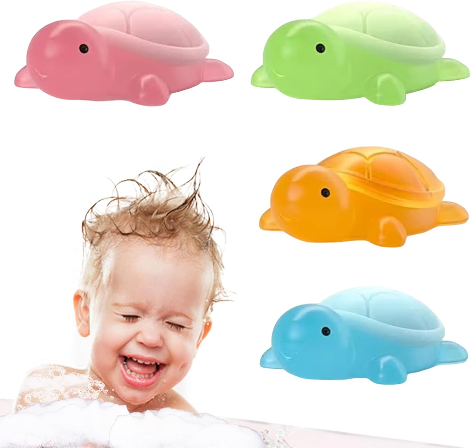 Ungtyb Natural Oil Soap, Turtle Shaped Kids Soap, Travel Friendly, Gentle Hand Cleanser, Organic Animal Shaped Purifier Moisturizing Bathing Bar for Boys and Girls, 4 Pieces image number 2