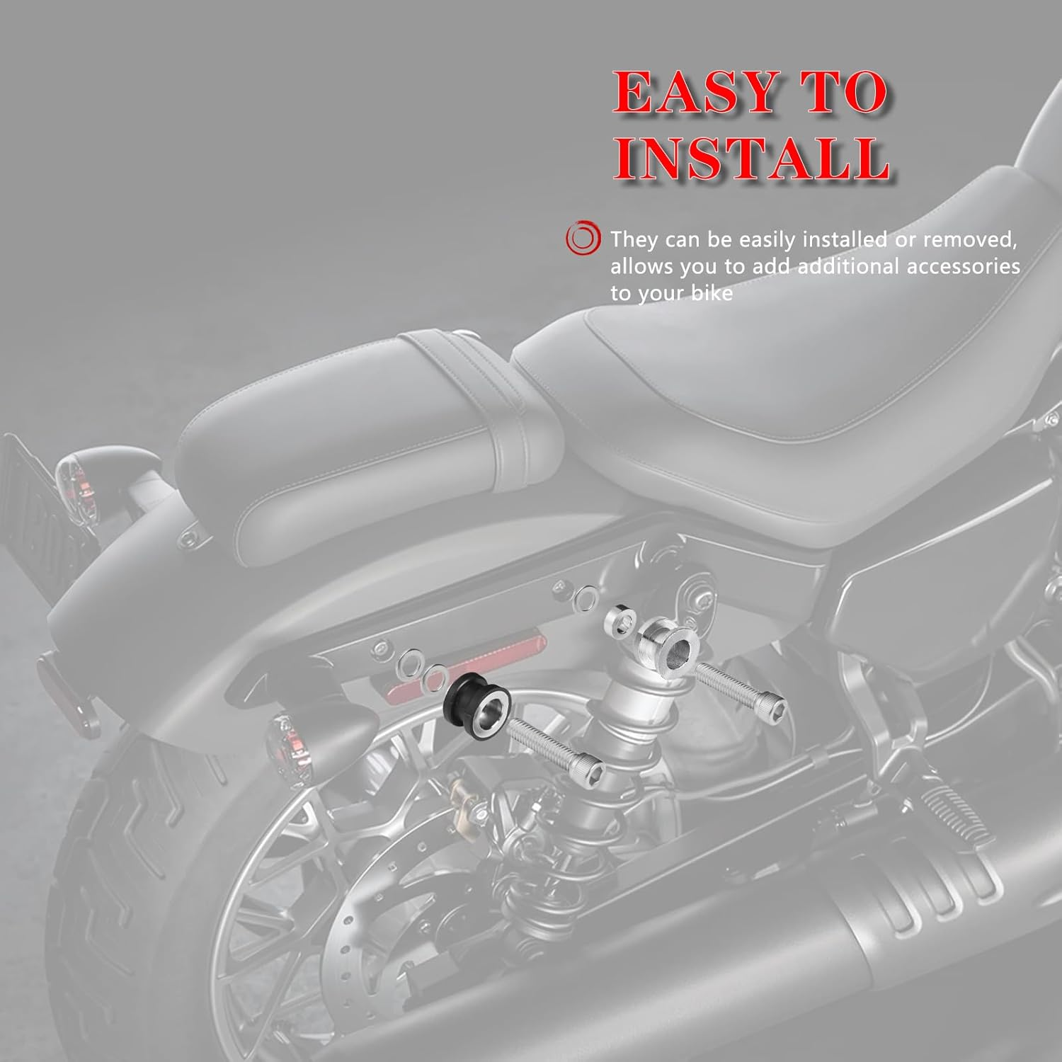 Holdfast Sissy Bar Docking Hardware Kit Compatible with Harley Softail Deluxe Low Rider Fat Boy Street Bob Fat Bob FXFB FLDE FXBR FLHC FLSB FLSL FXBB FXLR 2018-Up（Chrom） - Black image number 5