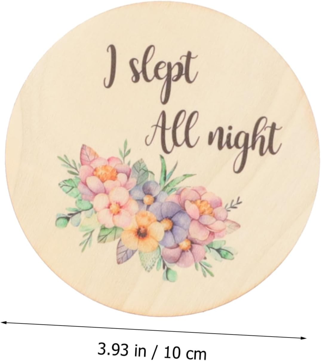 ERINGOGO Wooden Milestone Signs Birth Announcement Cards Months Milestone Wall Decor image number 3