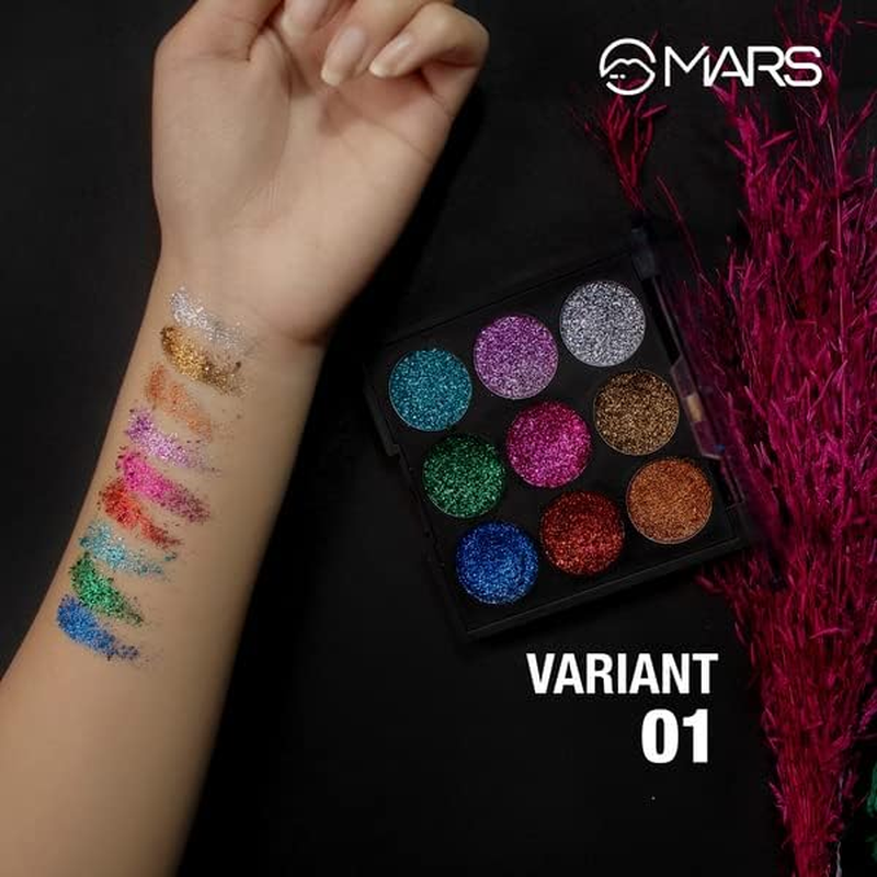 MARS Glitter Eyeshadow Palette 7.65 G (Multicolor)