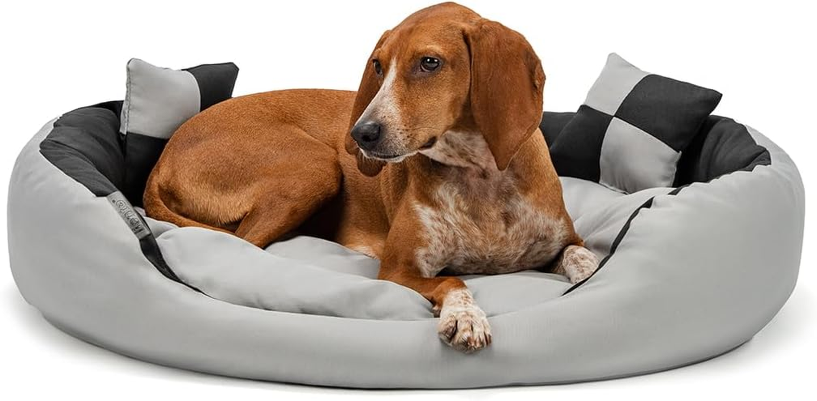 Dibea Warm Basket Tearproof/Waterproof Cushion Dog/Cat Bed with Pillow, 65 X 50 X 20 Cm, Black/Brown