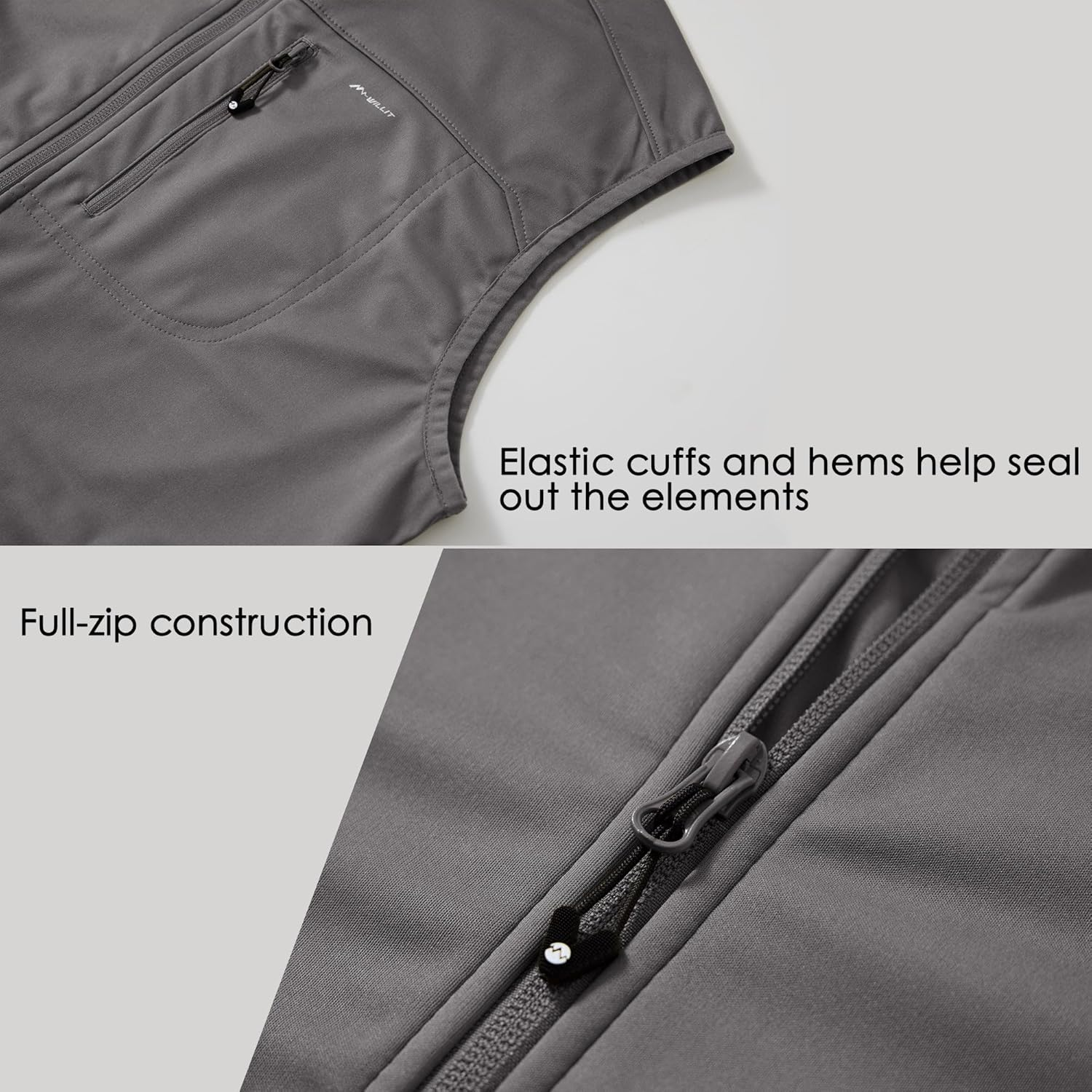 Willit Men'S Golf Vest Lightweight Softshell Vest Outerwear Sleeveless Jacket for Hiking Runing Causal image number 1