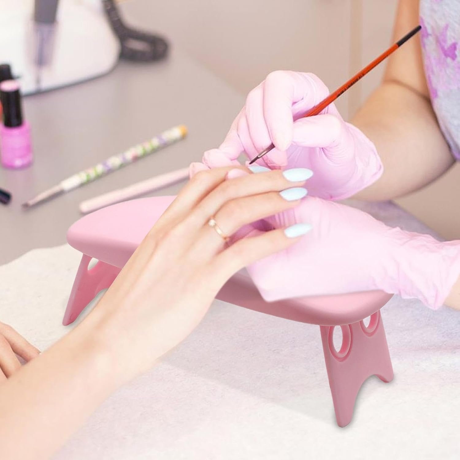 Manicure Hand Rest - Folding Arm Rest - Foldable Nail Hand Rest, Accessories Tool Nail Cushion Arm Rest for Nail Technician Table Desk image number 6