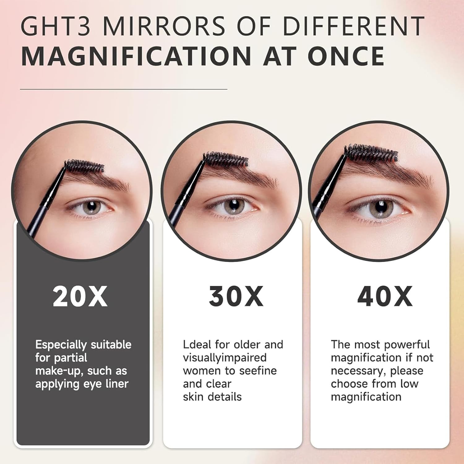 Zernblend Compact Pocket Mirror with 1X/30X Magnification, Ideal for Travel, 30X Magnification Mirror, Travel Mirror, Makeup Mirror (Black)