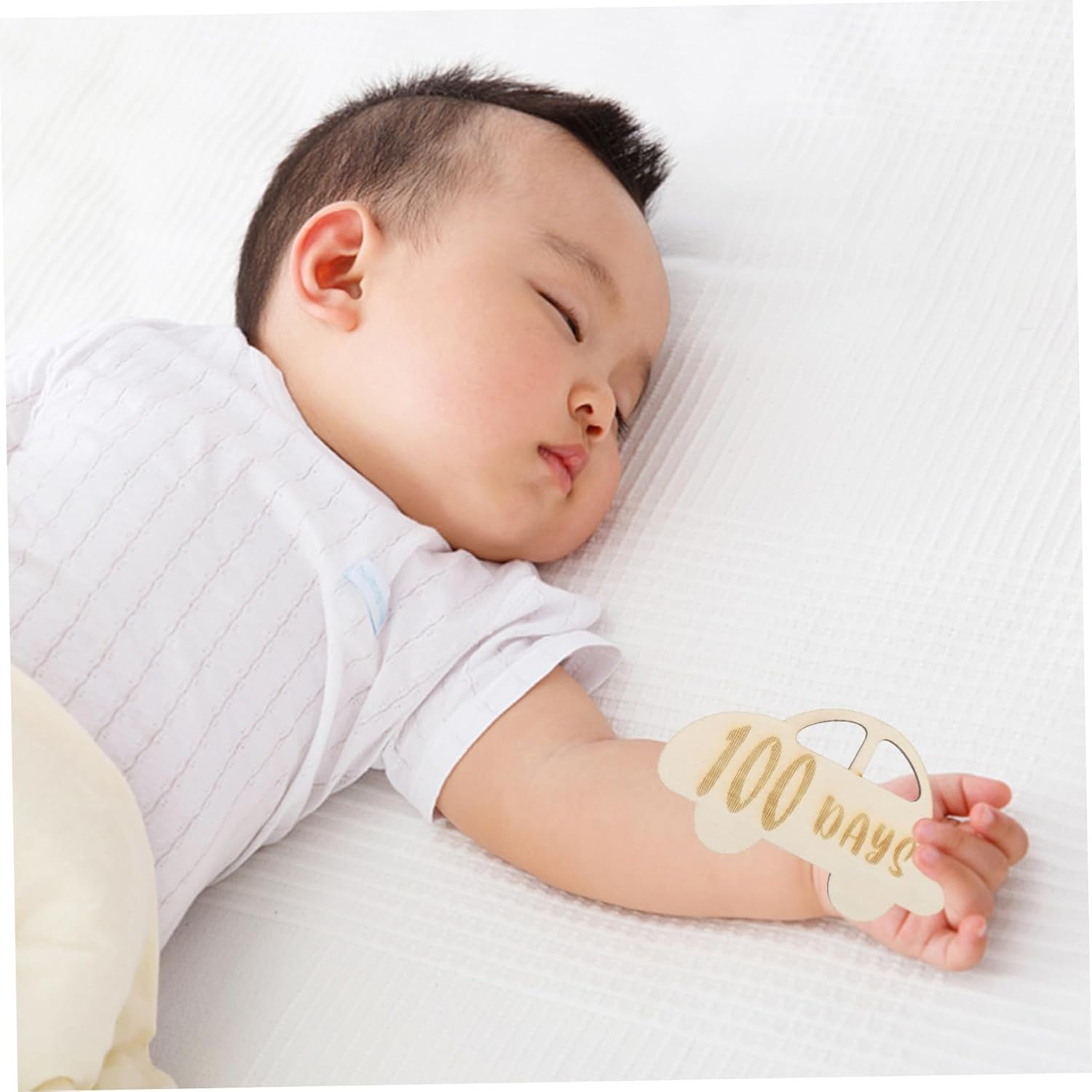 KONTONTY Wooden Growth Milestone Card Days Milestone Chip for Newborn Photography Beautiful Keepsake to Commemorate Precious Moments and Enhance Home Decor image number 6