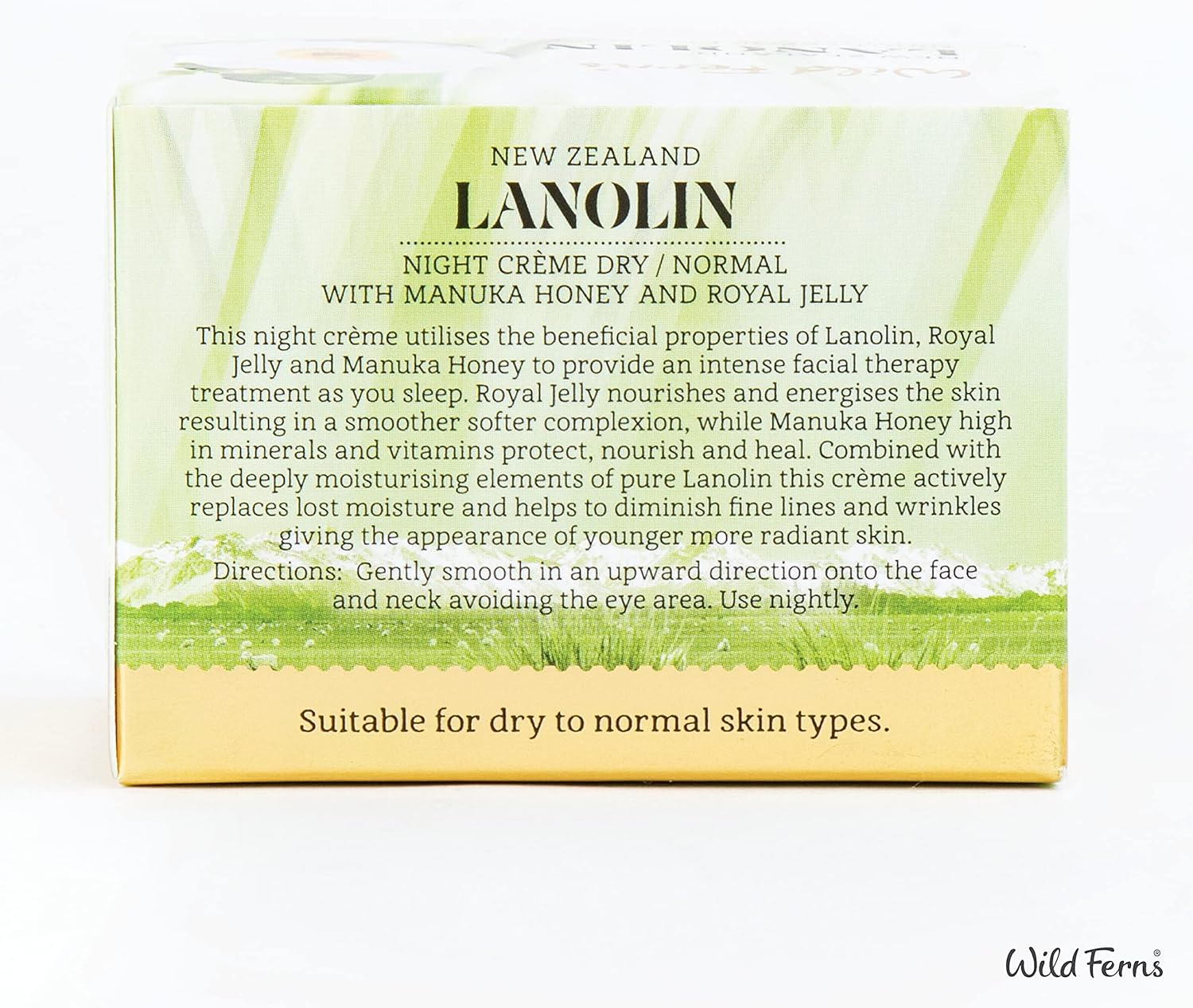 Wild Ferns Lanolin Night Cr&egrave;me with Manuka Honey 80+ & Royal Jelly (Dry to Normal), 100G image number 4