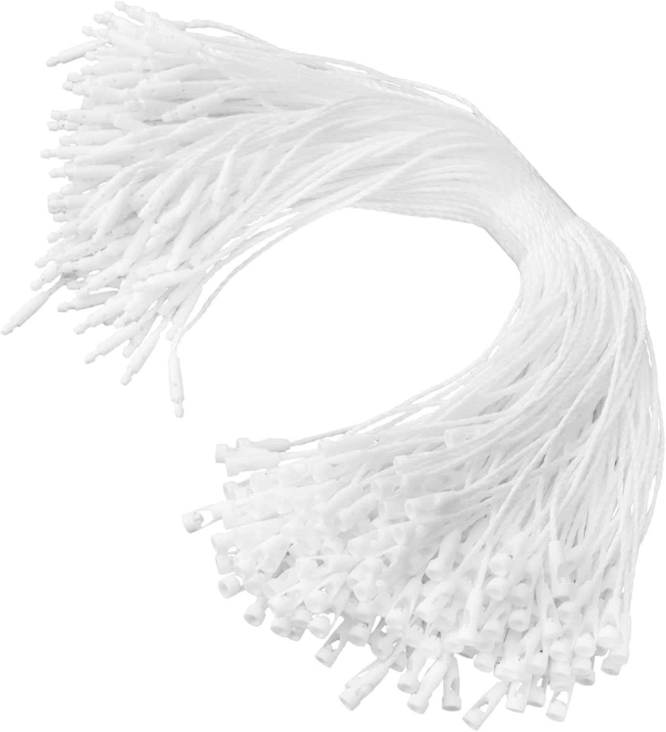 200 Pcs White Cotton Clothing Price Tag String with Bullet Clasp Lock, 20Cm Secure Hang Tags Twine for Apparel Shoes Luggage Labels Gifts Jewelry Pricing Storehouse Classification Mark (White) - Black image number 3