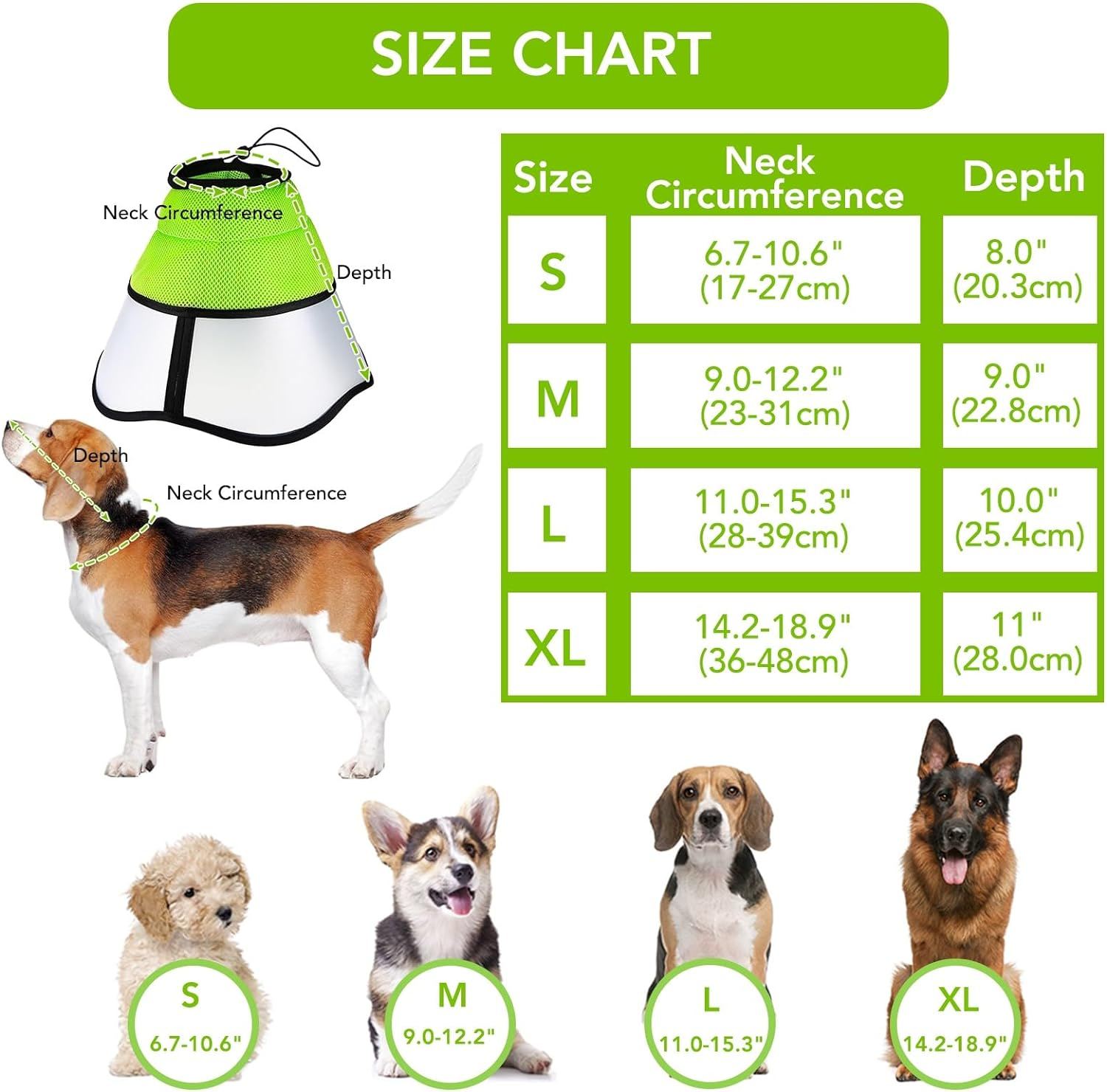 Soft Dog Cone, Adjustable Dog Cone Collar, Elizabethan Collar for Dogs after Surgery, Breathable Dog Recovery Cone to Stop Licking, Lightweight E-Collar for Dogs image number 2