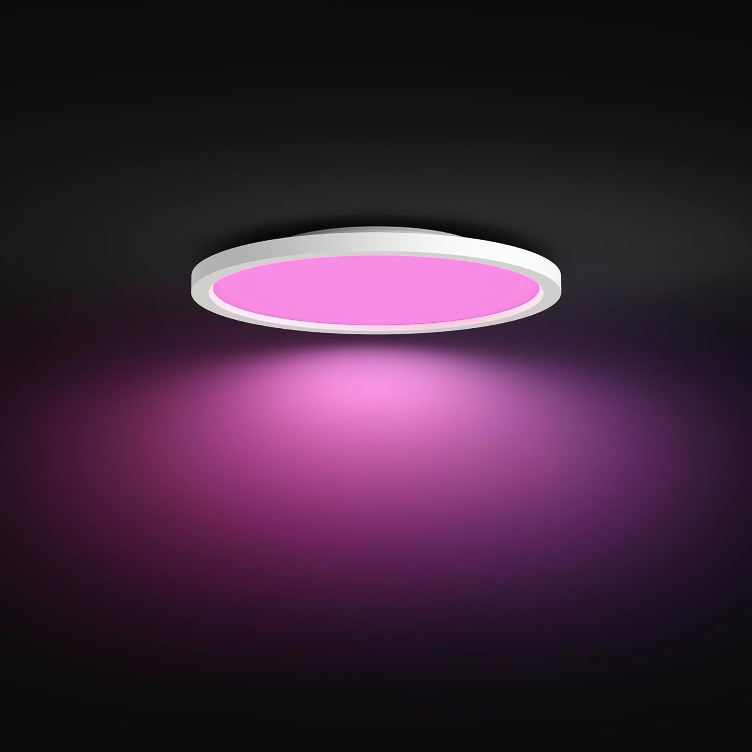 Philips Hue Devote Connected LED Panel, White and Color Ambiance, round 30 Cm, 16.6 W, 2000 Lumens, White Frame for Indoor Lighting, Ceiling, Living Room, Kitchen, Hallway image number 6