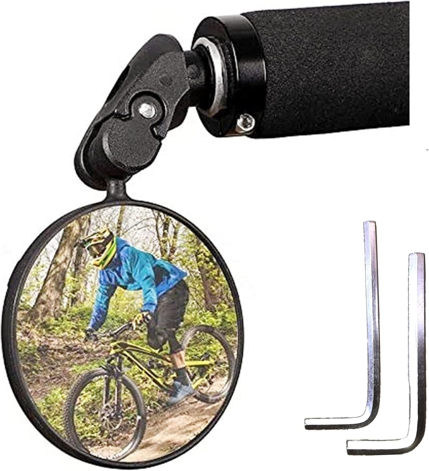 TANNOZHE Bike Mirror for Bar End,Flexible Bike Rearview Mirror Handlebar Bike Mirror Fits Handlebar of Hole inside within 18~23Mm Dia for Mountain Bicycle/Cycling/Scooter/Road Bike (1PCS)