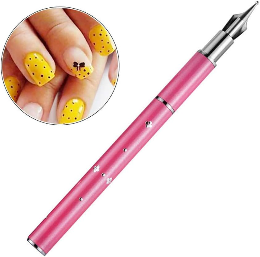 1 Piece Embossing Stylus Set with 5 Pieces Replacement Head Diamond Crystal Dotting Fountain Pen Tracing Dotting Tool Stylus Embossing Tools for Paper Art Dotting Tools for Nail Art (Pink) image number 4