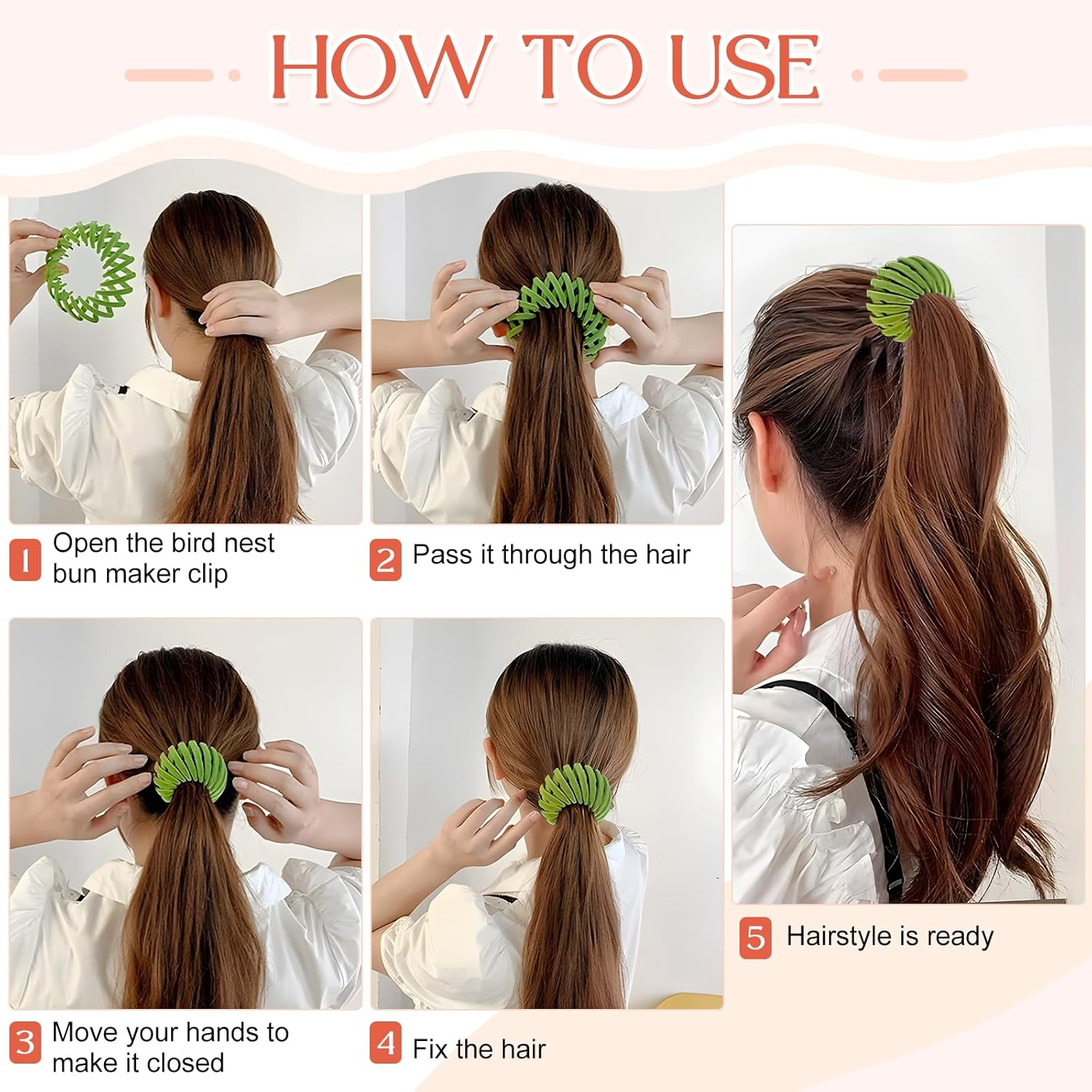 Pack of 7 Vintage Bird Nest Hair Clips, 5.5-11.5 Cm Bird Nest Shaped Hair Accessories, Expandable Hair Bun Maker, Hair Clips with Bird Nest for Daily, Party