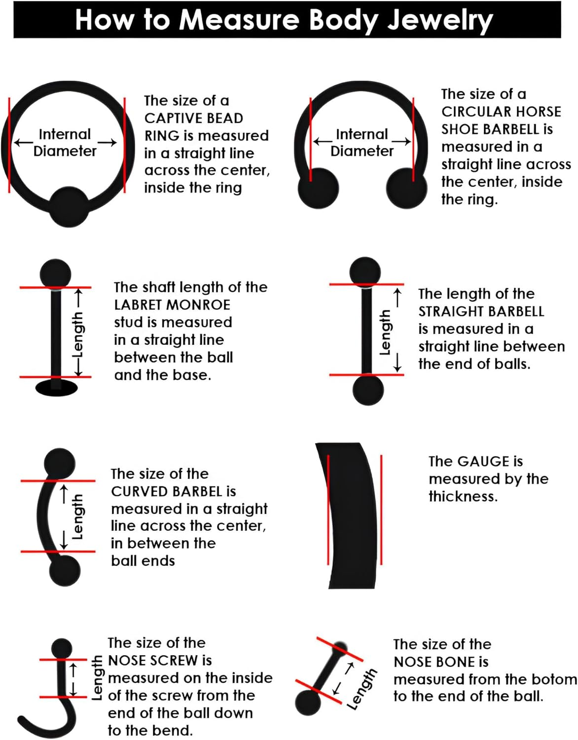 Gold Stainless Steel Horseshoe Septum Ring - 16G Piercing Jewelry for Helix, Daith, Cartilage, Tragus, Nipple, Eyebrow 6Mm, 8Mm,10Mm