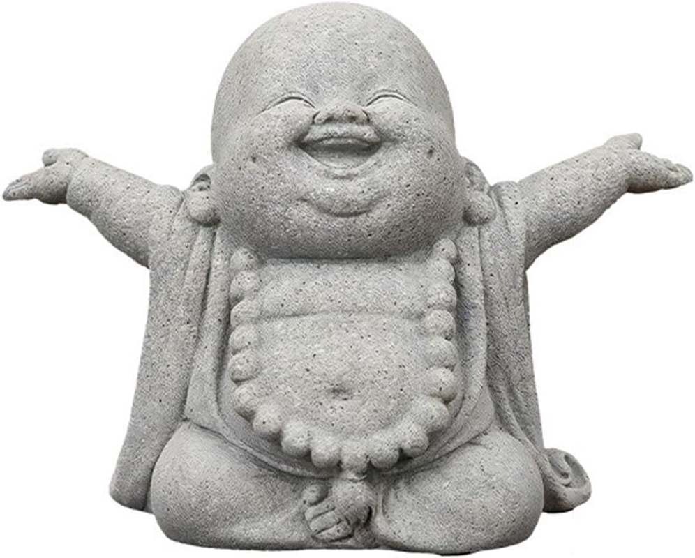 AIMALL Mini Buddha Statue Resin Aquarium Ornament 3.14X4.05X2.16In Cement Fish Tank Decoration Bonsai Figurine Zen Garden Tea Pet for Indoor Outdoor Decor