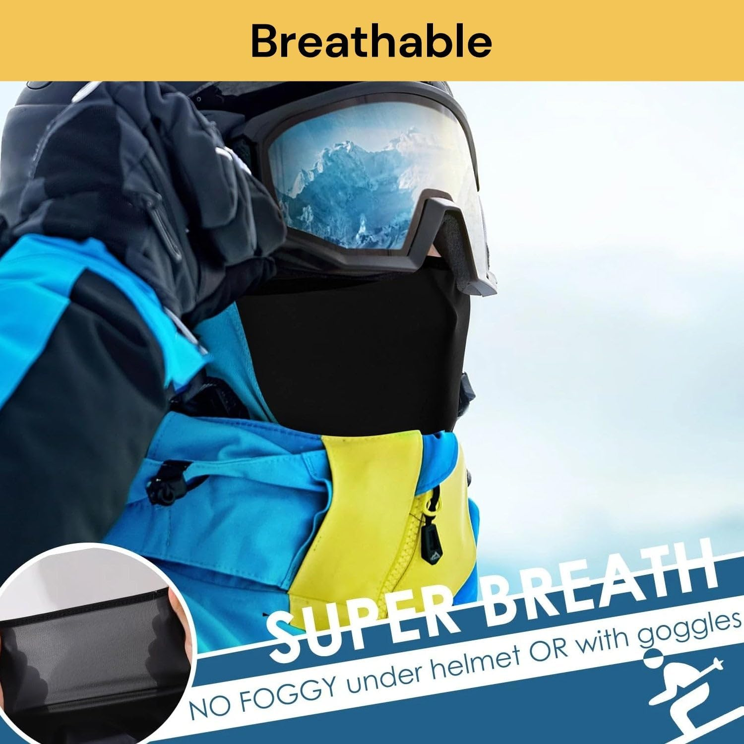 Spendeal Unisex Balaclava Full Face Mask, Lightweight Breathable Ski Mask for Men & Women, Windproof Motorcycle Cycling Mask for Outdoor Sports, Running, Skiing, Snowboarding, Hiking, Camping image number 6