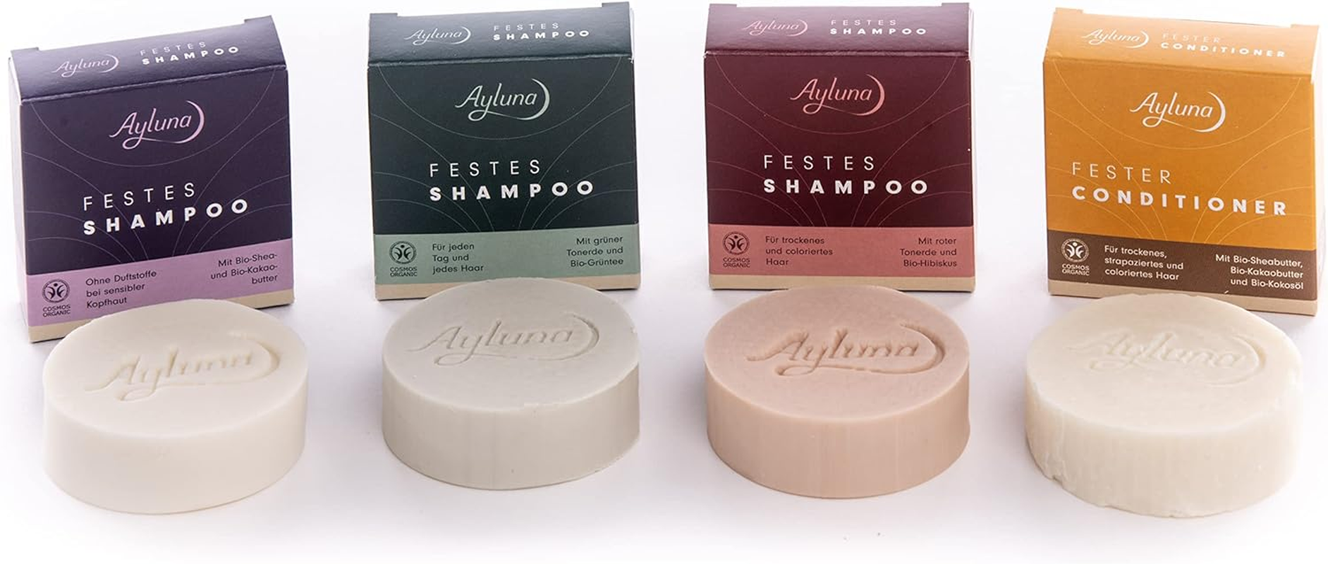 Ayluna Solid Shampoo Sensitive, Washes and Nourishes Easily and Ph Neutral like a Conventional Shampoo, Your Hair Is Gently Freed of Dirt and Washing It into a Soothing Ritual, 1 X 60 G image number 4