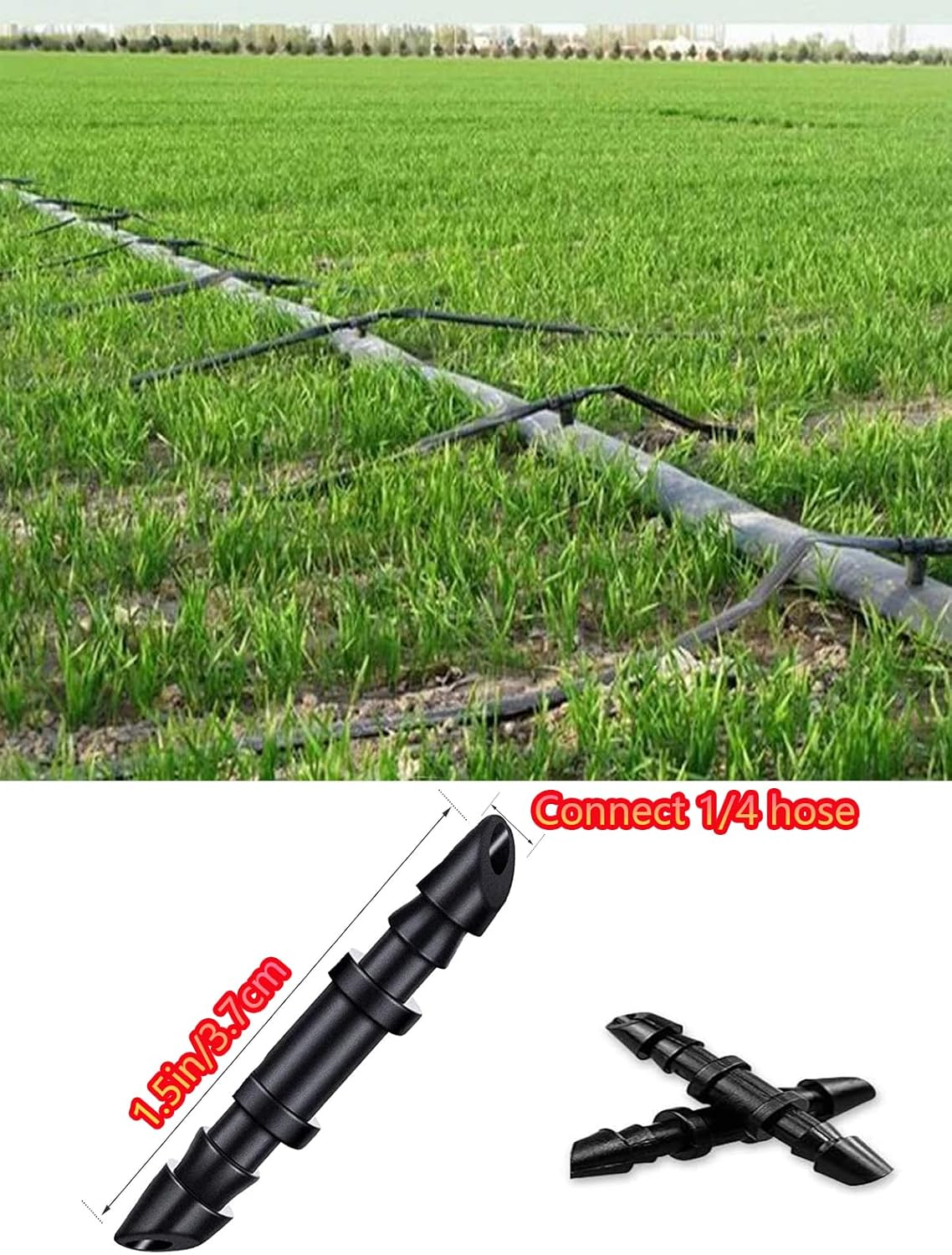 200Pcs Barbed Connectors Drip Irrigation Barbed Connectors,Hoinco Fitting Drip Irrigation Barbed Coupling Single Barbed Connector for Irrigation Tubing System and Garden image number 1