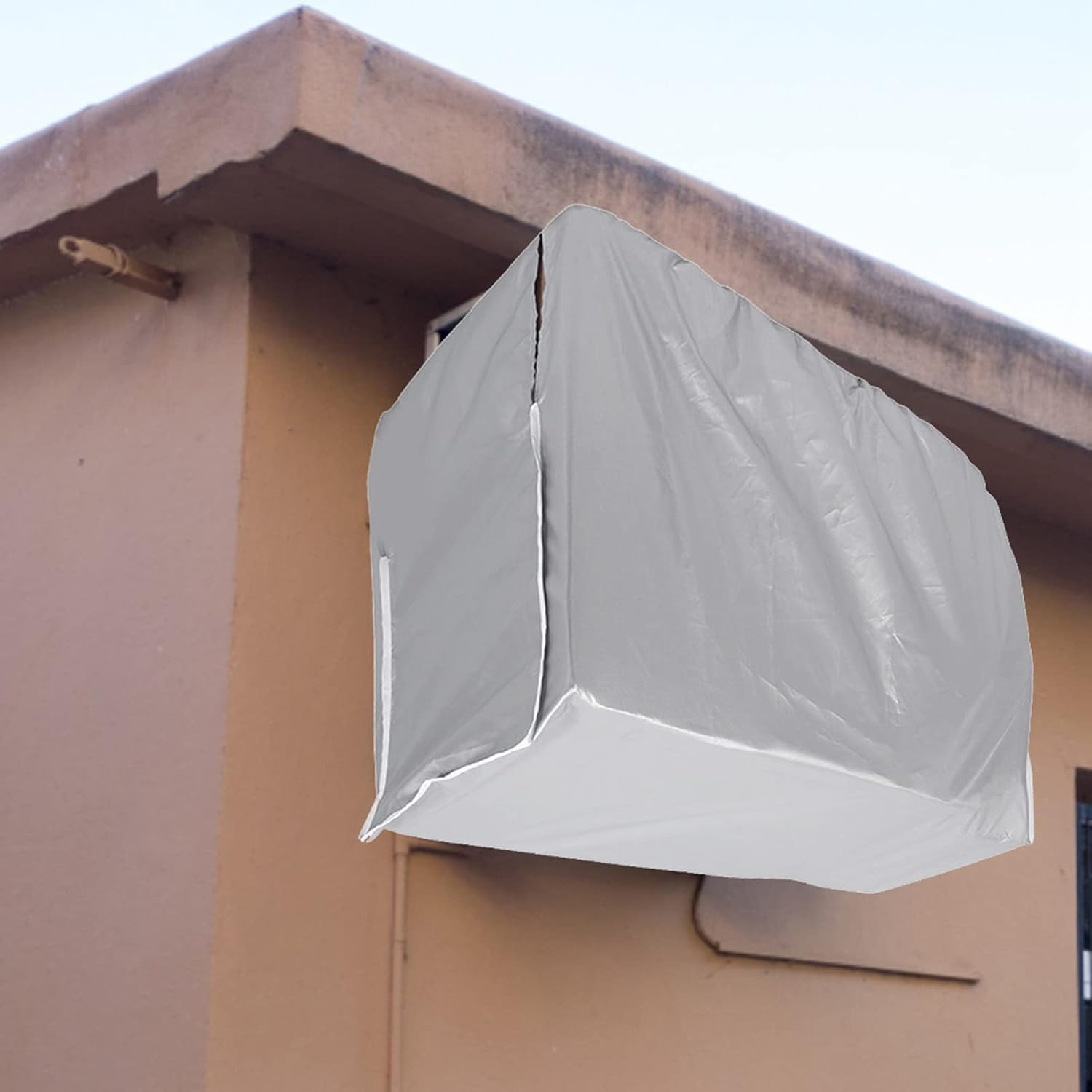 Home Outdoor Air Conditioner Cover Rectangle Anti-Dust Anti-Snow Waterproof 2 Sizes - Silver (94X40X73Cm/37X15.7X28.7Inch) image number 4