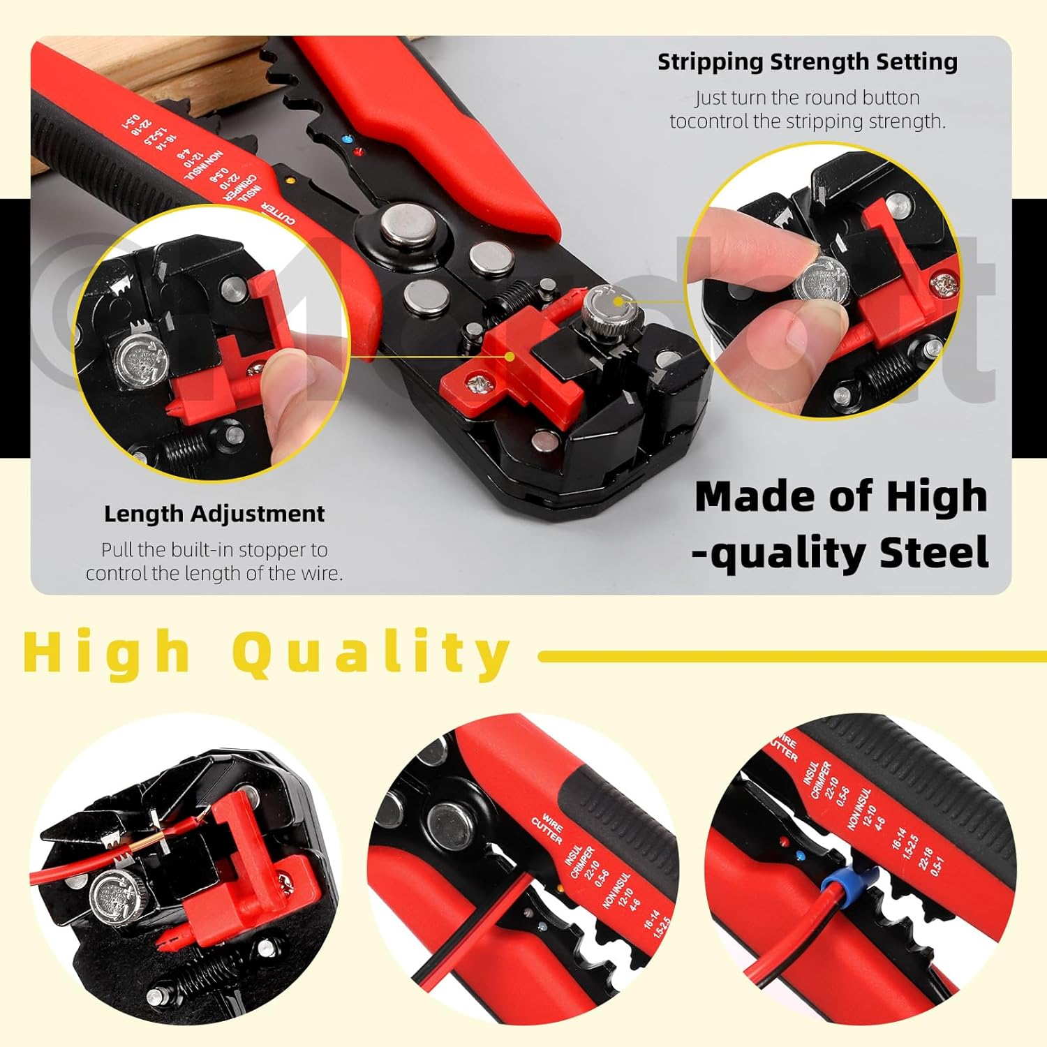 103Pcs Wire Stripper Crimping Tool Kit Includes Auto Wire Stripper, Micro Wire Cutter, 6 in 1 Wire Stripper Tool, Insulated Electrical Wire Connectors Kit for Automotive Repair image number 2