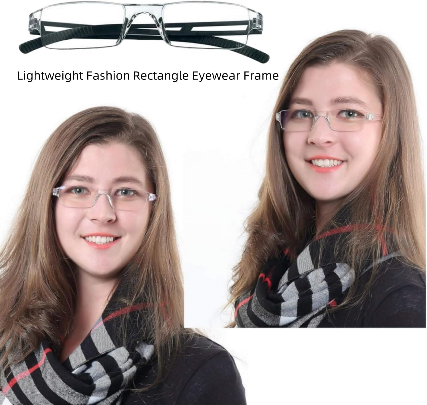 4 Pairs Reading Glasses, Blue Light Blocking Glasses, Blue Light Clear Frames Reader Lightweight for Men and Women image number 1