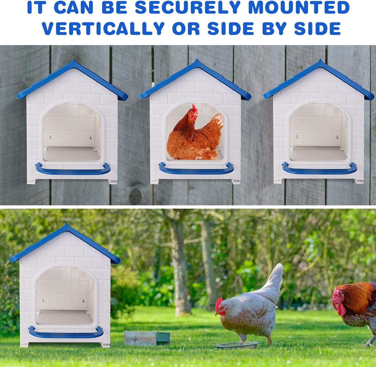 Bewinner Chicken Nesting Box - Compartment Chicken Laying Boxes with Minimalist Design, Easy Maintenance Hens Chicken Coop House for Farms, Yards image number 6