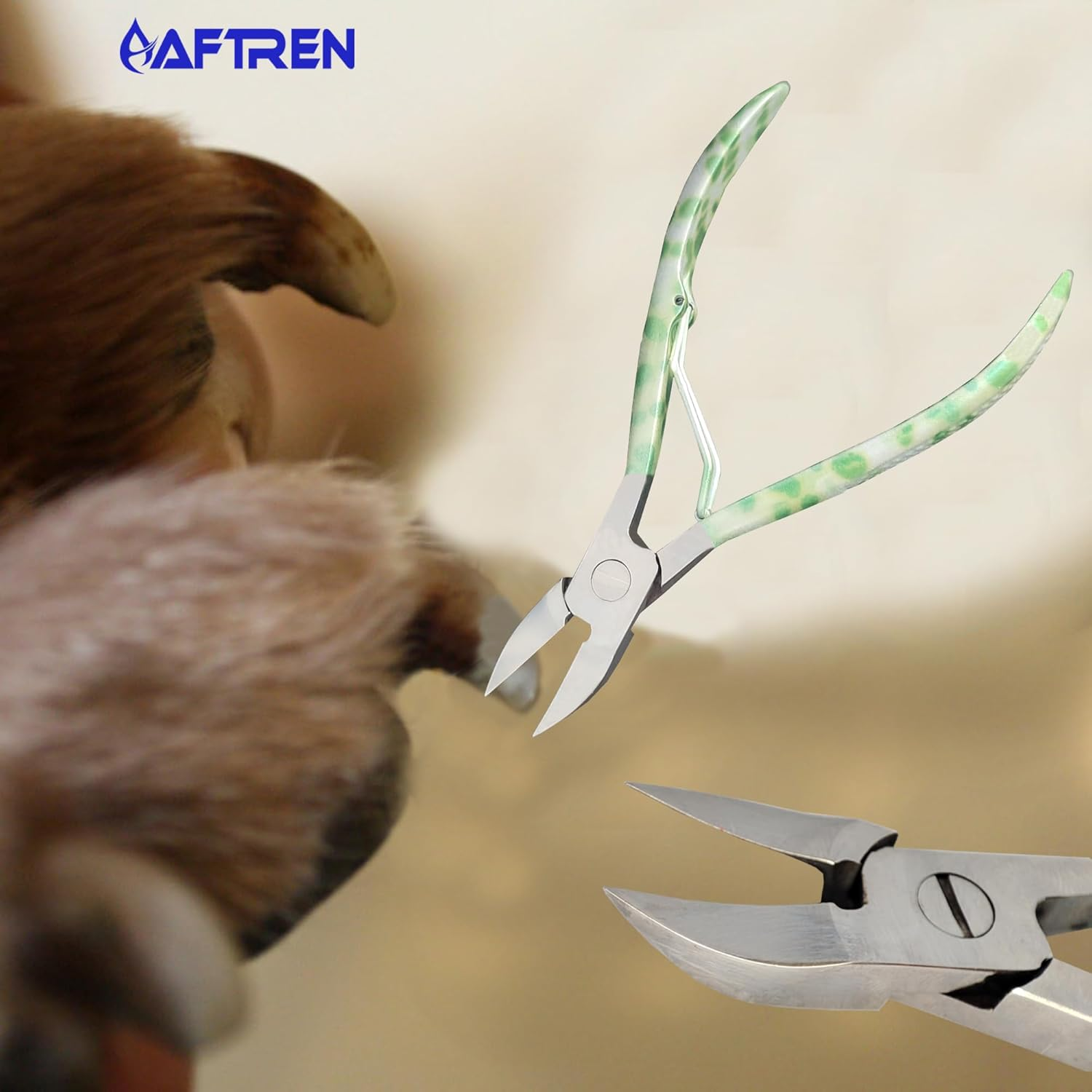 Dog Claw Care Toenail Clippers Professional Stainless Steel Nail Clippers Thick Puffy Nails Podiatrist Pedicure Tool Sharp Blade for Cats Dogs 5.5 Green image number 1