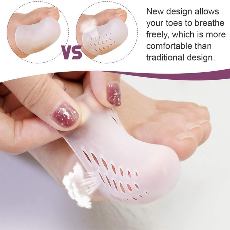 Big Toe Cap Silicone Sleeve Gel Cover Protector Tube Pain Relief Breathable (M) image number 3
