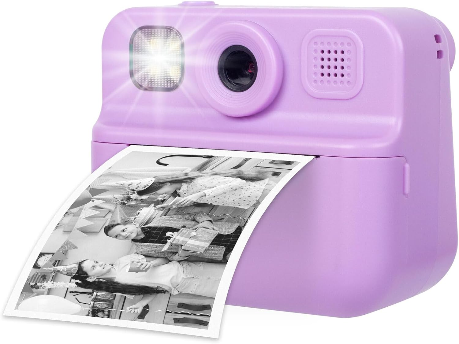 Lenoxx Kids 48MP Instant Print Camera with Dual Front & Rear Lenses, 1080P HD Video Recording, Instant Photo Printing with Paper, 2.0" HD Screen, Flash LED, Fun Effects &ndash; Purple image number 4