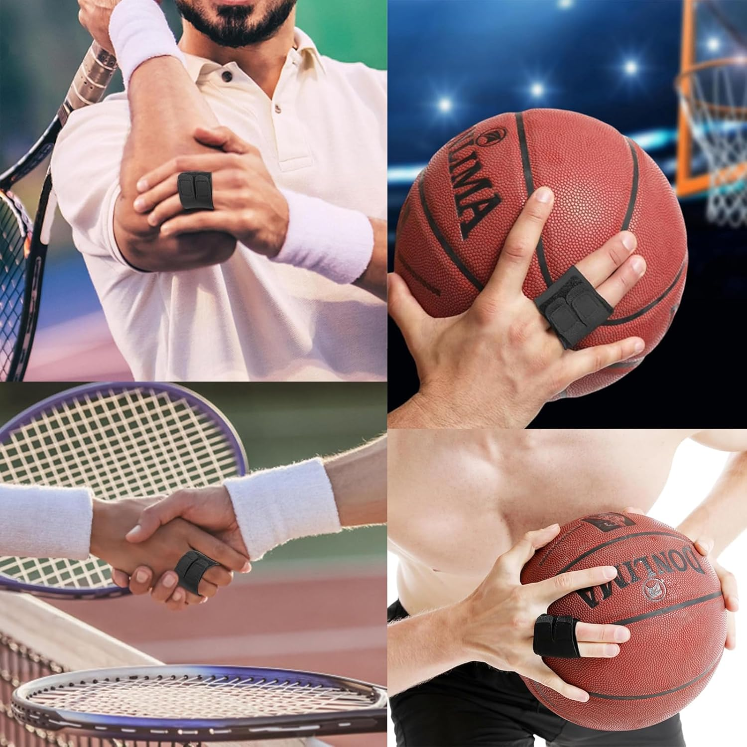 OBLEGY Finger Splints Finger Sleeves Finger Protectors Sports Compression Finger Wraps Perfect for Sport Basketball, Tennis, Volleyball, Two Finger image number 6