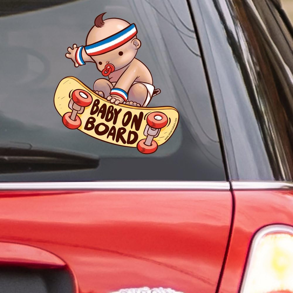 Baby on Board Decals Skater Baby Vinyl Window Car Decal Sticker image number 3