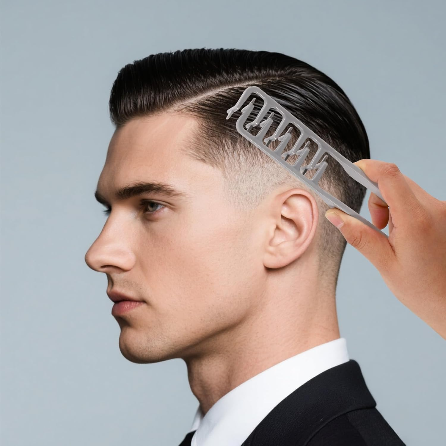 Sinbana 2Pcs Volumizing Wide-Toothed Hair Combs, Portable Fluffy Texture Styling Tools Root Volume & Bangs Seam Grooming Accessory for Women Men Home Travel (Pink, Gray) image number 3