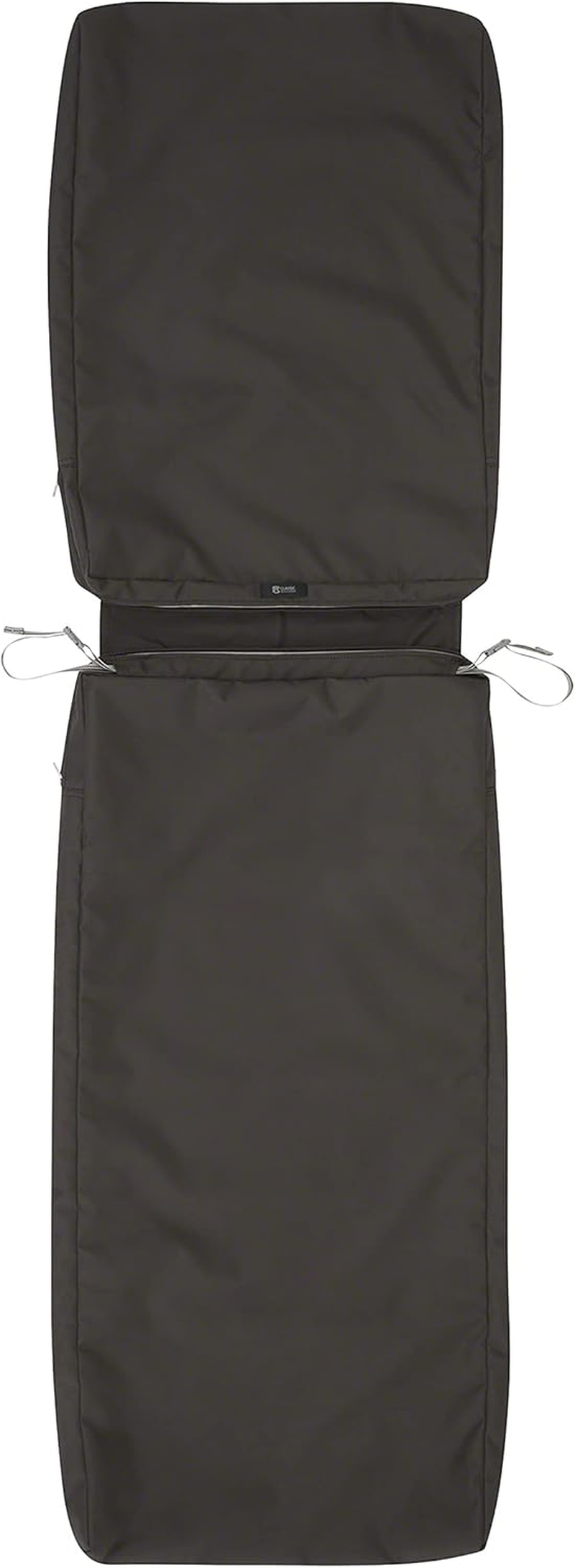 Classic Accessories Ravenna Water-Resistant 72 X 21 X 3 Inch Slip Cover for Patio Chaise Lounge Cushion, Espresso, Patio Furniture Cushion Covers