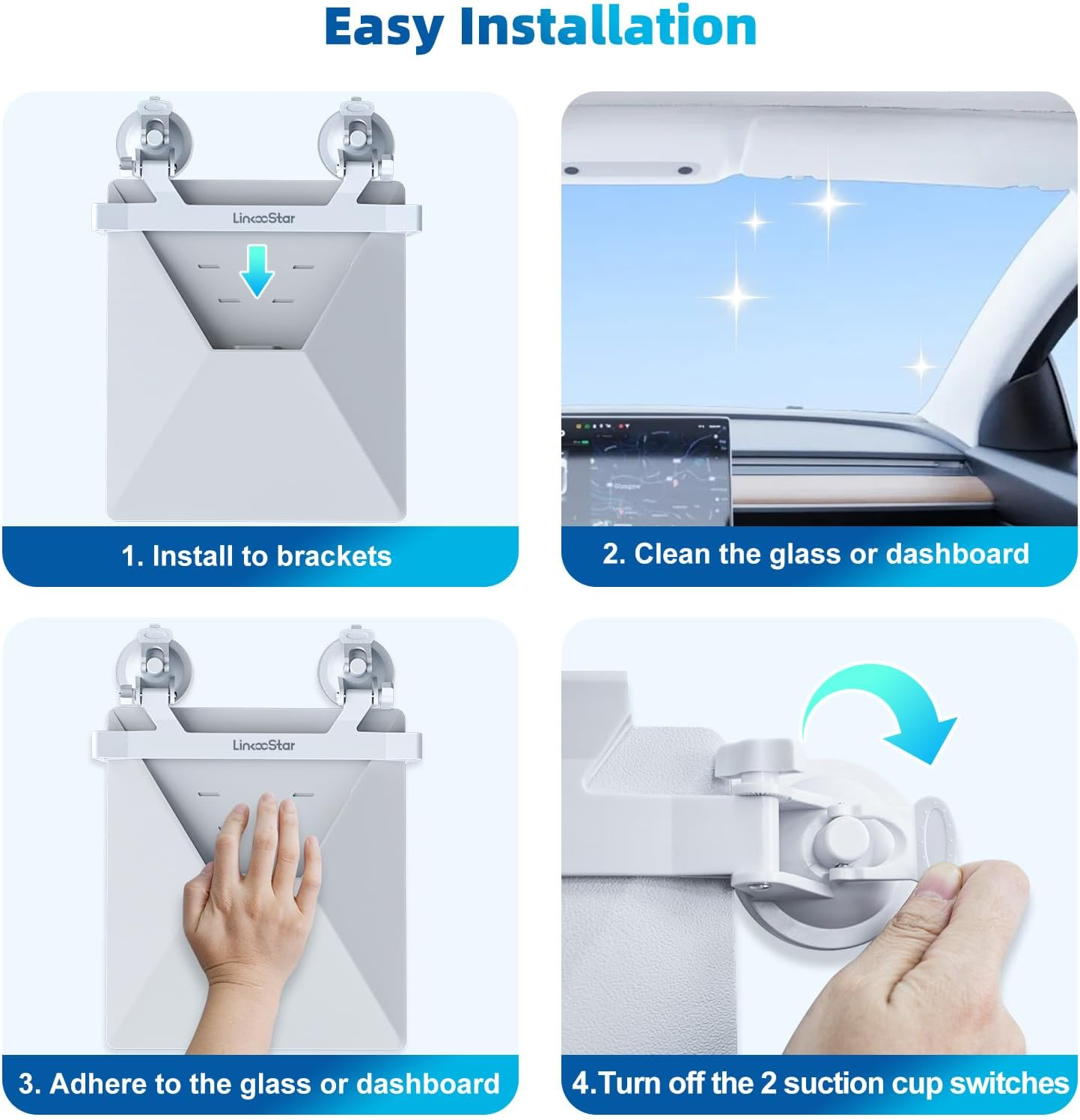 FONKEN Starlink Mini Car Mount for Dashboard & Windshield, Suitable for Most Vehicles, Ensures Stable Satellite Signal image number 5