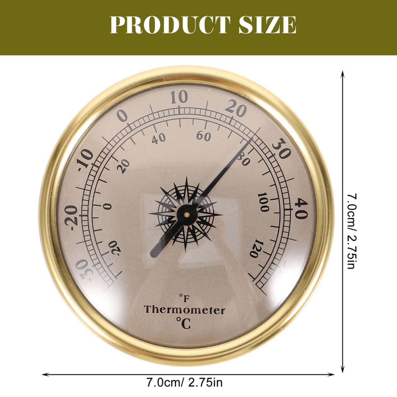 NOLITOY Wall Mount Temperature with Hanging Design Thermometer for Home Bedroom School Compact round Thermometer with Practical Temperature Range and Space Saving Weather Monitor image number 4