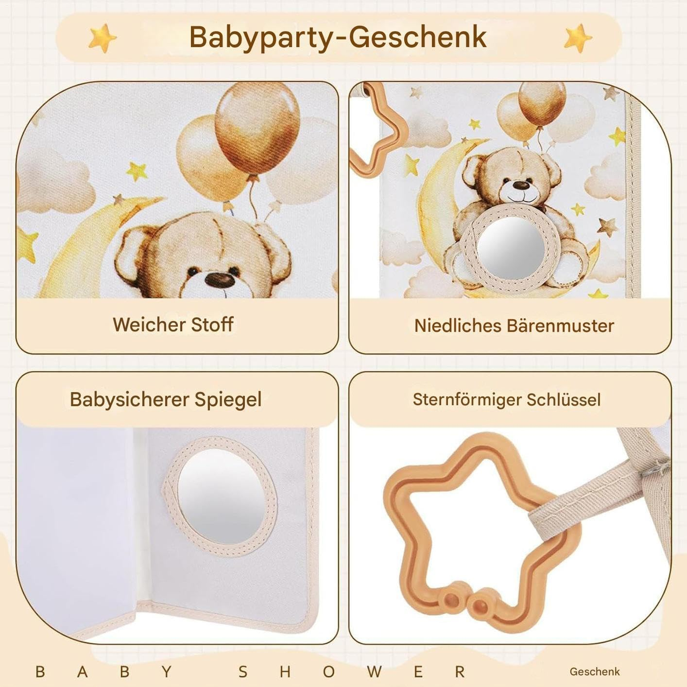 Family Photo Album for Children - First Baby Family Album Soft, Bear Motif Memory Book with Space for 17 Pictures, Educational for Bedroom, Travel, Cots And image number 5